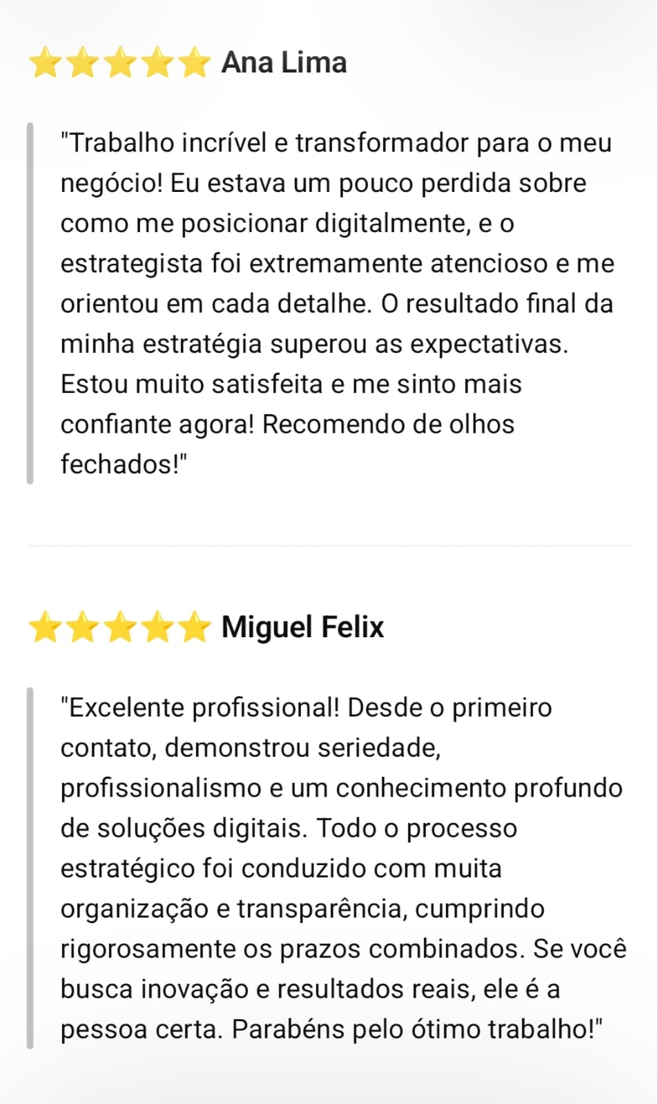 Depoimento real de cliente 3