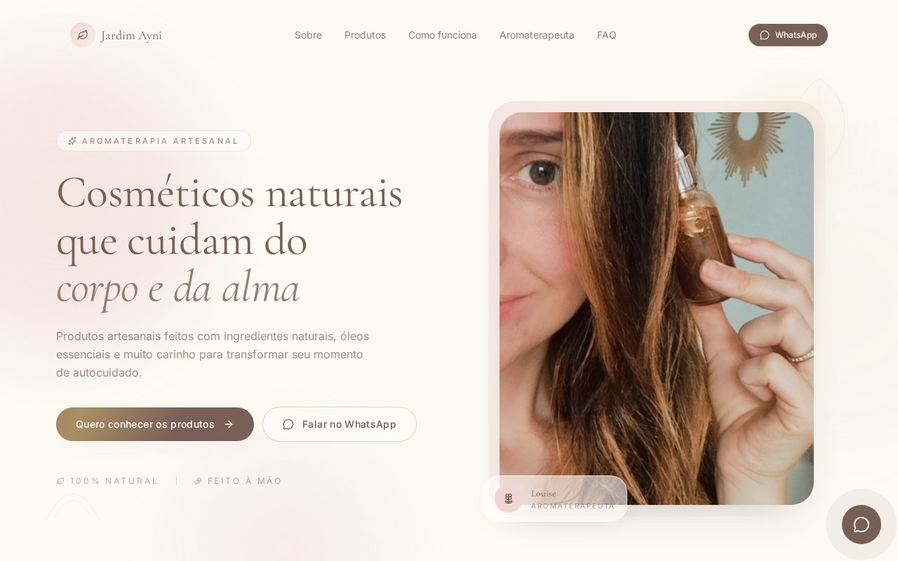 Capa do projeto Landing Page Aromaterapia