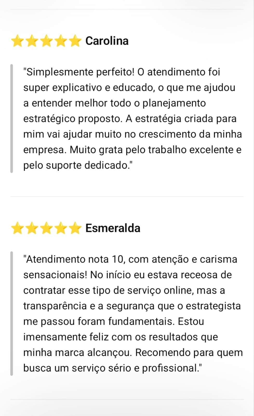 Depoimento real de cliente 2
