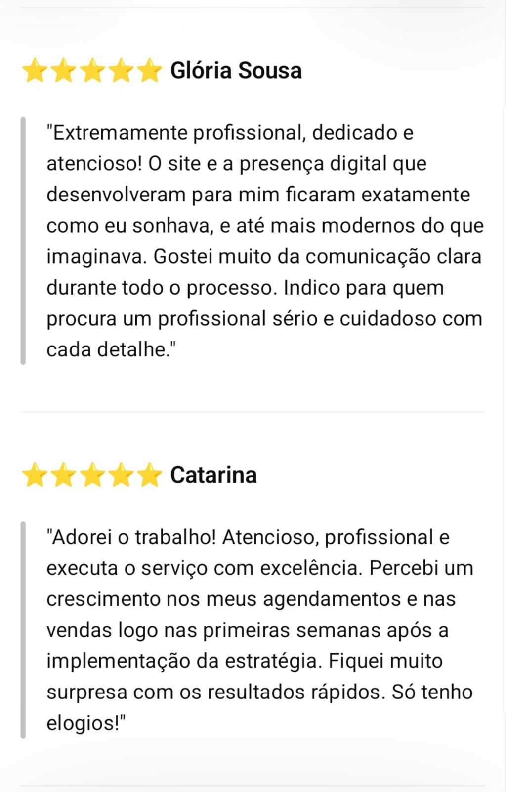 Depoimento real de cliente 1